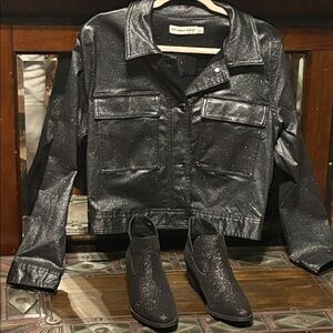 Black Glitter Women's Jacket